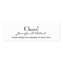Love in Any Language Red Wedding Drink Tickets Business Cards