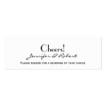 Love in Any Language Silver Wedding Drink Tickets Business Cards