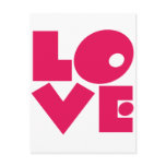 LOVE in Big Pink Letters Postcard