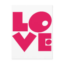 LOVE in Big Pink Letters Postcard