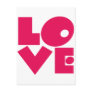 LOVE in Big Pink Letters Postcard