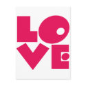 LOVE in Big Pink Letters postcards