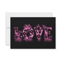 Love ( in flowers font ) personalized invitations