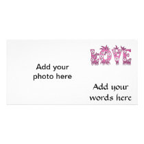 Love ( in flowers font ) photo greeting card