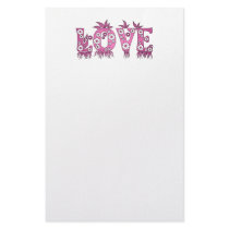Love ( in flowers font ) custom stationery