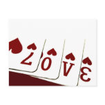Love in Heart Playing Cards postcards