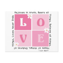 Love Is... 1 Cor 13:6-7 Post Cards