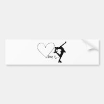 Love is Figure Skating, Girl Skater & Heart Bumper Stickers