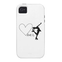 Love is Figure Skating, Girl Skater & Heart iPhone 4 Covers