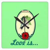Love is ...Flying fairies Wallclock