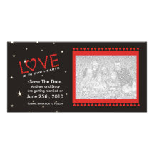 Love is in our Hearts Save The Date Photo Cards