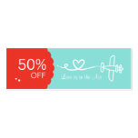 Love is in the Air Coupon Skinny Business Cards