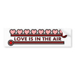Love Is In The Air (Line, Circles, Hearts) Sticker bumper stickers