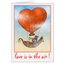 love is in the air ! romantic postcard