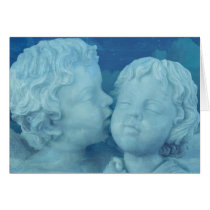 Love is in the Air, Vintage Stone Angels Kissing Greeting Cards