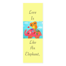 Love Is Like An Elephant Business Card Templates