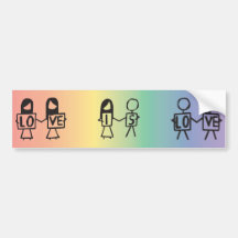 "Love is Love" Stick Figure Bumper Sticker