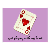 Love is Not a Card Game Quit Playing with My Heart Post Cards