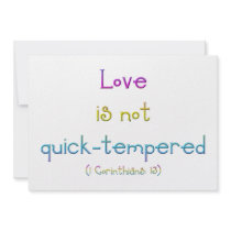 "Love is not quick-tempered" Personalized Announcements