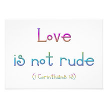 "Love is not rude" Personalized Invitation