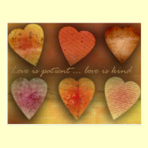 Love is patient; love is kind postcards