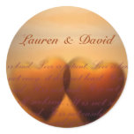 Love is patient - love is kind round stickers