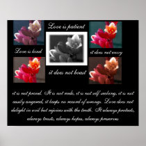 Love is patient love is kind with flowers print