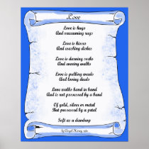 Love Is Poster in Blue posters