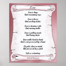 Love Is Poster in Blush Pink posters
