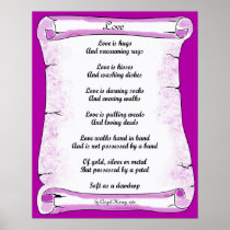 Love Is Poster in Fuschia Pink posters