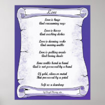 Love Is Poster in Purple posters