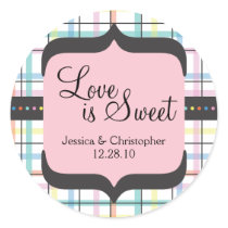 Love is Sweet - Colourful Plaid Sticker