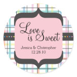 Love is Sweet - Colourful Plaid stickers