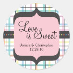 Love is Sweet - Colourful Plaid Sticker
