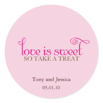 love is sweet round stickers