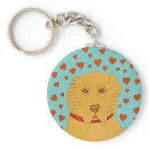 Love is the Goldens Rule- Stephen Huneck Key Chain