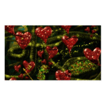Love is Weird - Red Hearts on Strange Abstract Business Card Templates
