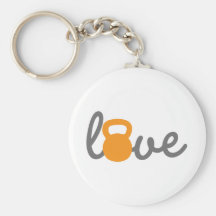 Love Kettlebell Orange Key Chains