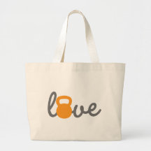 Love Kettlebell Orange Tote Bag
