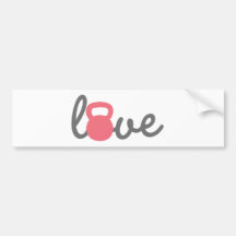 Love Kettlebell Pink Bumper Sticker