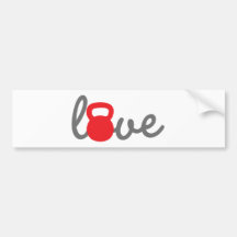Love Kettlebell Red Bumper Sticker