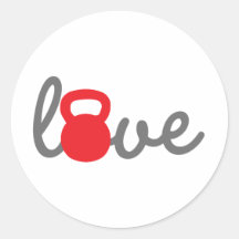 Love Kettlebell Red Stickers
