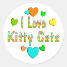 Love Kitty Cats Stickers