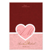 Love lace romance bridal wedding invitation cards
