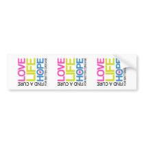 Love Life Hope - find a cure for Batten disease Bumper Stickers