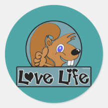 Love life round stickers