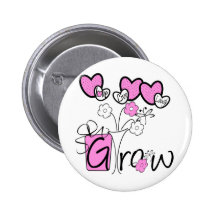 Love Live Laugh Grow Gardening tshirts and Gifts Button