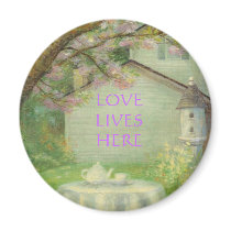 LOVE LIVES HERE COTTAGE MAGNET magnets
