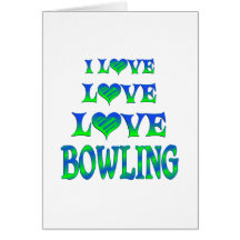 Love Love Bowling Greeting Cards