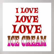 Love Love Ice Cream Poster